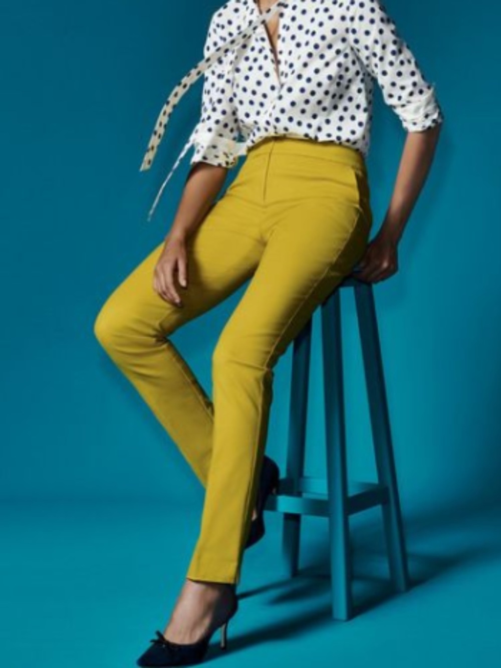 Boden Ankle Length Richmond Trousers in Mustard Yellow